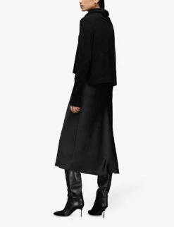AllSaints Tierny 2-in-1 Knitted And Recycled-polyester Midi Dress -Ted Baker Store R03766022 BLACK ALT03