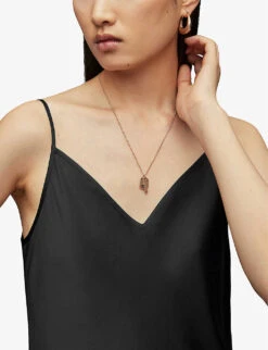 AllSaints Tierny 2-in-1 Knitted And Recycled-polyester Midi Dress -Ted Baker Store R03766022 BLACK ALT05