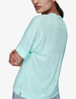 Whistles Patch-pocket Relaxed-fit Linen T-shirt 9 Whistles Patch-pocket Relaxed-fit Linen T-shirt -Ted Baker Store R03771120 TURQUOISE ALT02