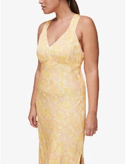 Whistles Safari-print Satin Midi Dress -Ted Baker Store R03776759 YELLOW ALT03