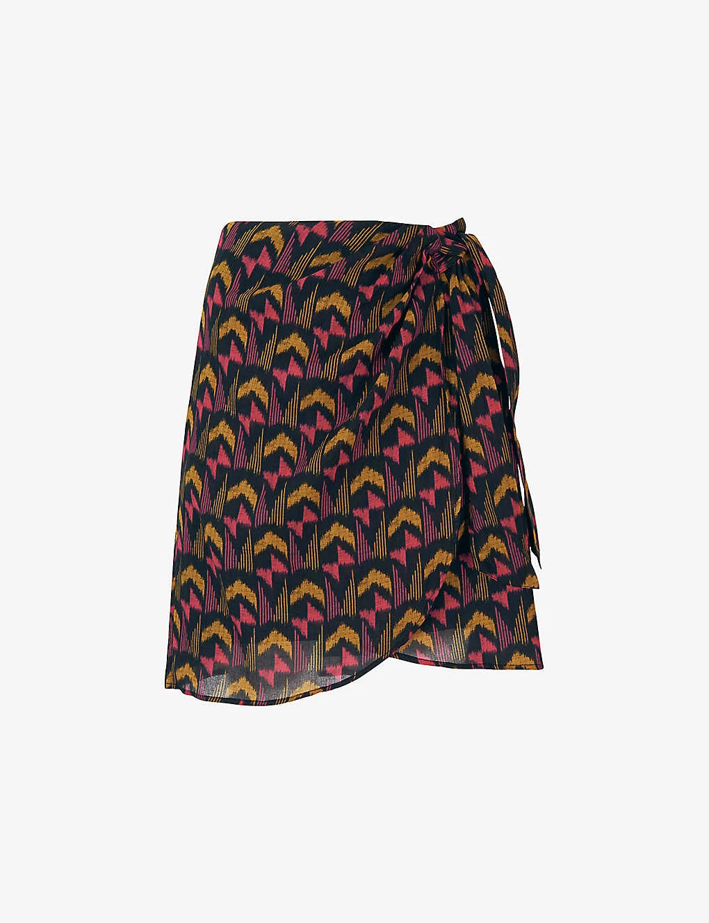 Whistles Ikat-print Wrap-front Cotton Mini Skirt 3 Whistles Ikat-print Wrap-front Cotton Mini Skirt