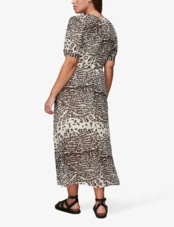 Whistles Jaguar Animal-print Woven Midi Dress -Ted Baker Store R03778574 MULTICOLOURED ALT02