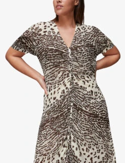 Whistles Jaguar Animal-print Woven Midi Dress -Ted Baker Store R03778574 MULTICOLOURED ALT03