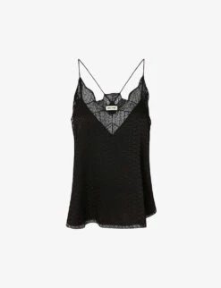 Zadig & Voltaire Christy Lace-trimmed Silk-crepe De Chine Camisole