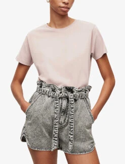 AllSaints Grace Logo-embroidered Cotton-jersey T-shirt -Ted Baker Store R03814577 TAINTEDPINK ALT02