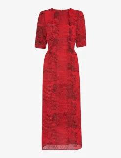 Whistles Snake-print Chiffon Maxi Dress