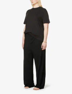 Boyfriend Oversized Stretch-jersey T-shirt -Ted Baker Store R03822997 ONYX ALT01