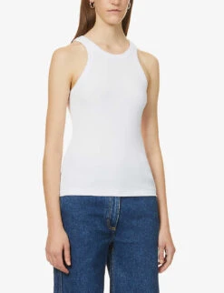 Toteme Ribbed Organic Cotton-blend Tank Top -Ted Baker Store R03828804 WHITE ALT02