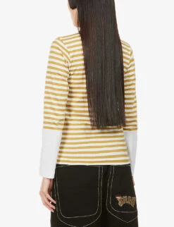 Comme Des Garçons Play Heart-embellished Cotton-jersey T-shirt -Ted Baker Store R03829850 OLIVEWHITE ALT03