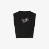 AGENT PROVOCATEUR Rayley Logo-print Stretch-cotton Top -Ted Baker Store R03832469 BLACKBABYPINK M
