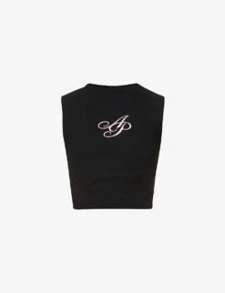 AGENT PROVOCATEUR Rayley Logo-print Stretch-cotton Top