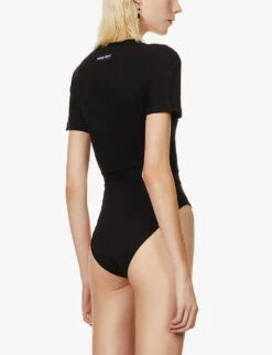 Marine Serre Brand-print Organic Cotton-blend Body -Ted Baker Store R03833273 BLACK ALT03