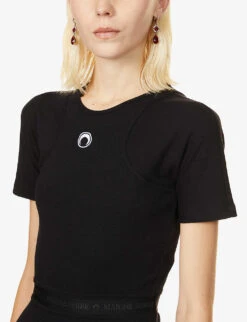 Marine Serre Brand-print Organic Cotton-blend Body -Ted Baker Store R03833273 BLACK ALT04