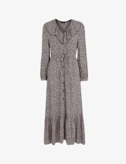 Whistles Heart-print Button-down Woven Top