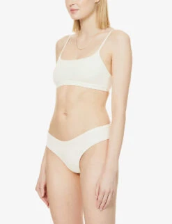 Scoop-neck Seamless Stretch-cotton Bralette -Ted Baker Store R03839334 S BONE ALT02