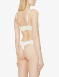 Scoop-neck Seamless Stretch-cotton Bralette -Ted Baker Store R03839334 S BONE ALT03