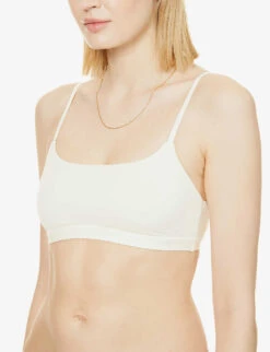 Scoop-neck Seamless Stretch-cotton Bralette -Ted Baker Store R03839334 S BONE ALT04