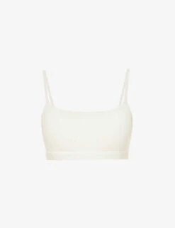 Scoop-neck Seamless Stretch-cotton Bralette