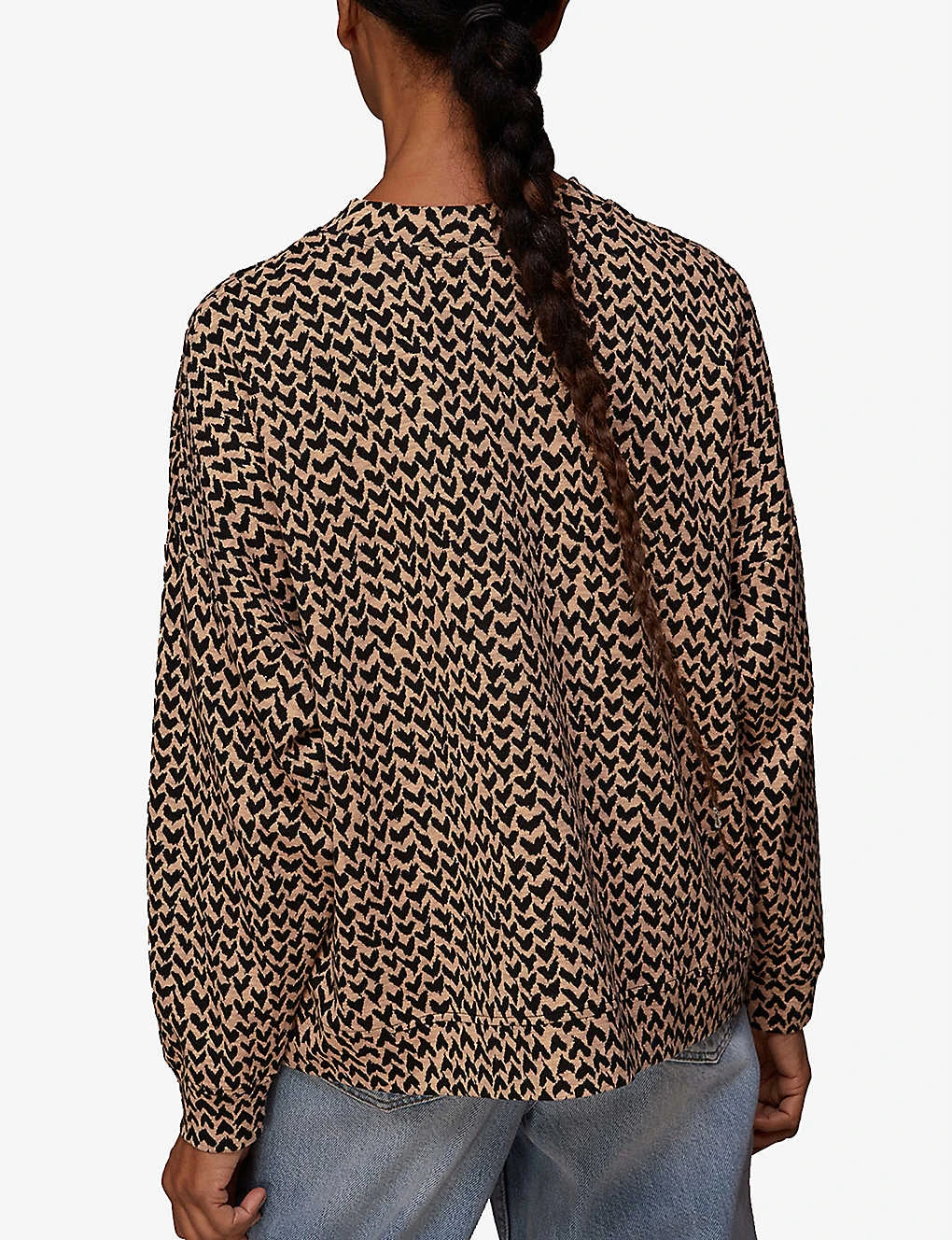 Whistles Heart Jacquard Recycled-polyester And Organic Cotton-blend Jumper 6 Whistles Heart Jacquard Recycled-polyester And Organic Cotton-blend Jumper - Image 4