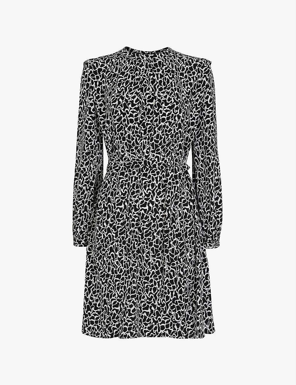 Whistles Round-neck Swirl-print Crepe Mini Dress 3 Whistles Round-neck Swirl-print Crepe Mini Dress