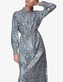 Whistles Floral-print Belted Silk Midi Dress -Ted Baker Store R03865785 MULTICOLOURED ALT02