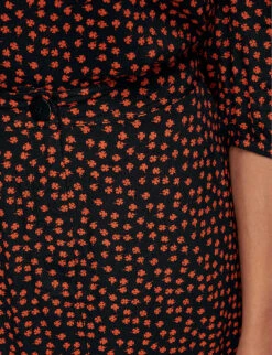 Whistles Floral-print High-waisted Woven Midi Skirt -Ted Baker Store R03882527 BLACK ALT04