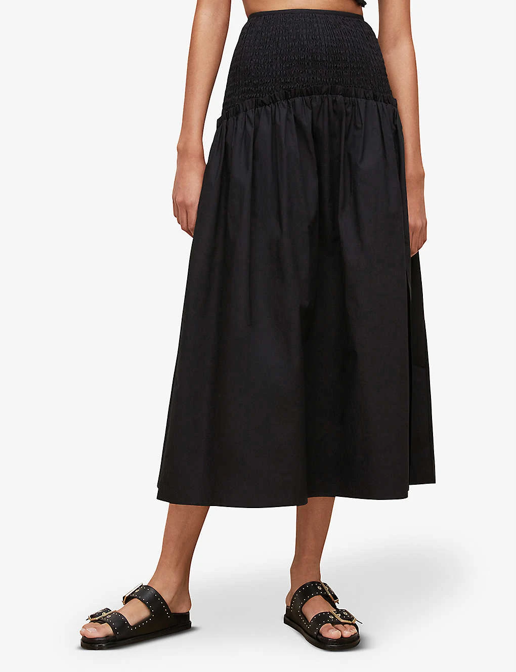 AllSaints Alex Gathered Recycled-cotton Maxi Skirt 5 AllSaints Alex Gathered Recycled-cotton Maxi Skirt - Image 3