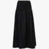 AllSaints Alex Gathered Recycled-cotton Maxi Skirt -Ted Baker Store R03885704 BLACK M