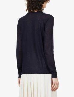 Joseph Cashair V-neck Cashmere-knit Jumper -Ted Baker Store R03900701 NAVY ALT03