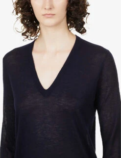 Joseph Cashair V-neck Cashmere-knit Jumper -Ted Baker Store R03900701 NAVY ALT04