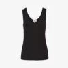 Reiss Violet Scoop-neck Ribbed Cotton-jersey Vest -Ted Baker Store R03902319 BLACK M