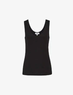 Reiss Violet Scoop-neck Ribbed Cotton-jersey Vest