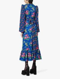 Villanelle Floral-print Cotton Midi Dress 10 Villanelle Floral-print Cotton Midi Dress -Ted Baker Store R03903463 COBALT ALT03