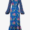 Villanelle Floral-print Cotton Midi Dress -Ted Baker Store R03903463 COBALT M