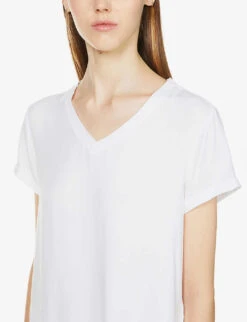V-neck Jersey T-shirt -Ted Baker Store R03908177 WHITE ALT04