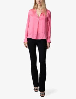 Zadig & Voltaire Tink V-neck Satin Shirt -Ted Baker Store R03909237 RUBBER ALT01