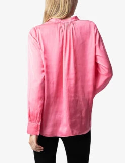 Zadig & Voltaire Tink V-neck Satin Shirt -Ted Baker Store R03909237 RUBBER ALT03