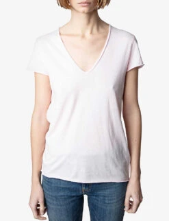 Zadig & Voltaire Story Fishnet-detail Cotton-jersey T-shirt -Ted Baker Store R03909478 PARME ALT02