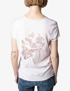 Zadig & Voltaire Story Fishnet-detail Cotton-jersey T-shirt -Ted Baker Store R03909478 PARME ALT03