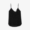Zadig & Voltaire Casel Star-embellished Woven Cami -Ted Baker Store R03910382 NOIR M