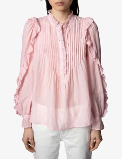 Zadig & Voltaire Timmy Tomboy Semi-sheer Cotton-blend Top 9 Zadig & Voltaire Timmy Tomboy Semi-sheer Cotton-blend Top -Ted Baker Store R03910434 PEAU ALT02