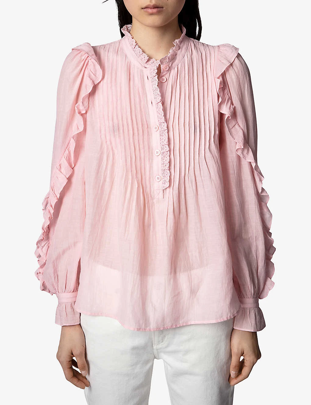 Zadig & Voltaire Timmy Tomboy Semi-sheer Cotton-blend Top 5 Zadig & Voltaire Timmy Tomboy Semi-sheer Cotton-blend Top - Image 3