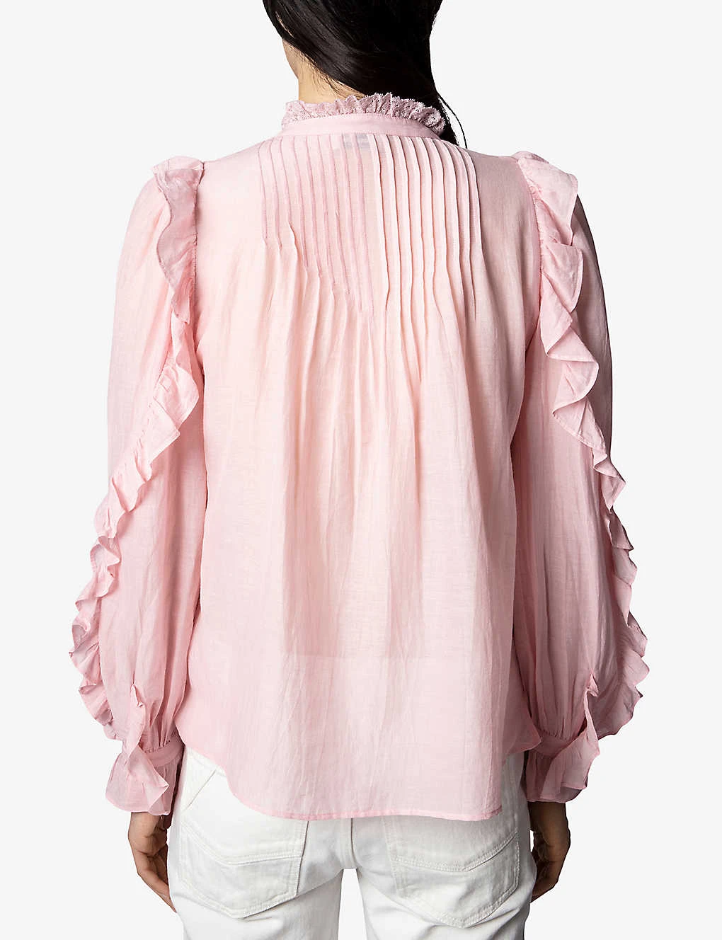 Zadig & Voltaire Timmy Tomboy Semi-sheer Cotton-blend Top 6 Zadig & Voltaire Timmy Tomboy Semi-sheer Cotton-blend Top - Image 4