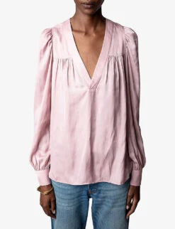 Zadig & Voltaire Telia V-neck Satin Blouse -Ted Baker Store R03910520 DEEPPARME ALT02