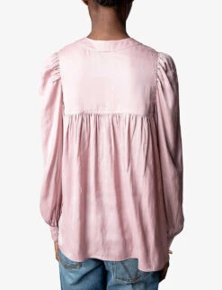 Zadig & Voltaire Telia V-neck Satin Blouse -Ted Baker Store R03910520 DEEPPARME ALT03