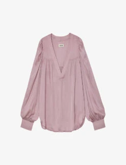 Zadig & Voltaire Telia V-neck Satin Blouse