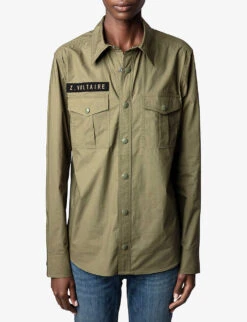 Zadig & Voltaire This Appliqué-detail Cotton Shirt 10 Zadig & Voltaire This Appliqué-detail Cotton Shirt -Ted Baker Store R03910621 PICKLE ALT02