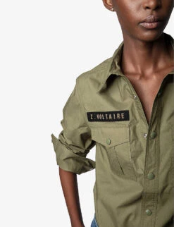 Zadig & Voltaire This Appliqué-detail Cotton Shirt 12 Zadig & Voltaire This Appliqué-detail Cotton Shirt -Ted Baker Store R03910621 PICKLE ALT04