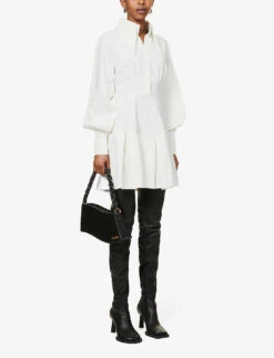 Oversized-collar Crepe Mini Dress -Ted Baker Store R03913527 WHITE ALT01