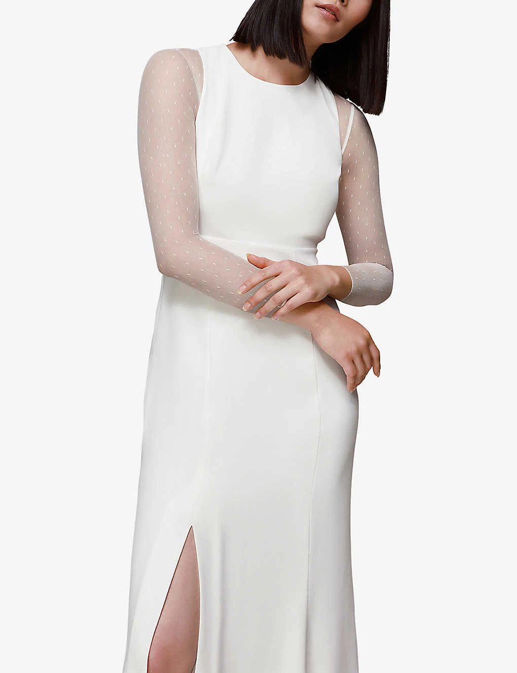 Whistles Cecilia Mesh-sleeve Woven Wedding Dress 7 Whistles Cecilia Mesh-sleeve Woven Wedding Dress - Image 5